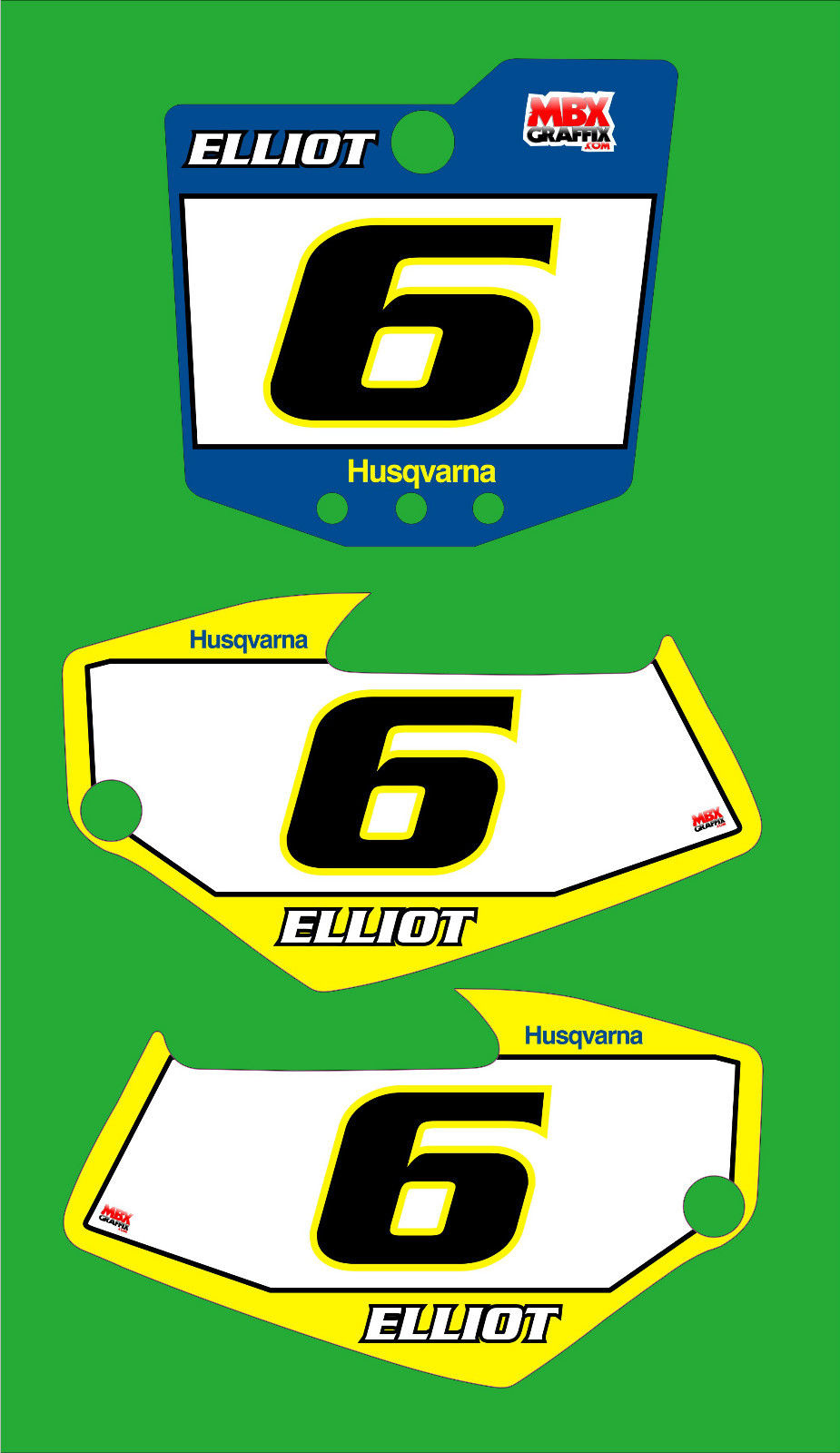 HUSKY BOY 50 Graphics Decals BOYS SENIOR 50 laminated stickers  NAME & NUMBER 